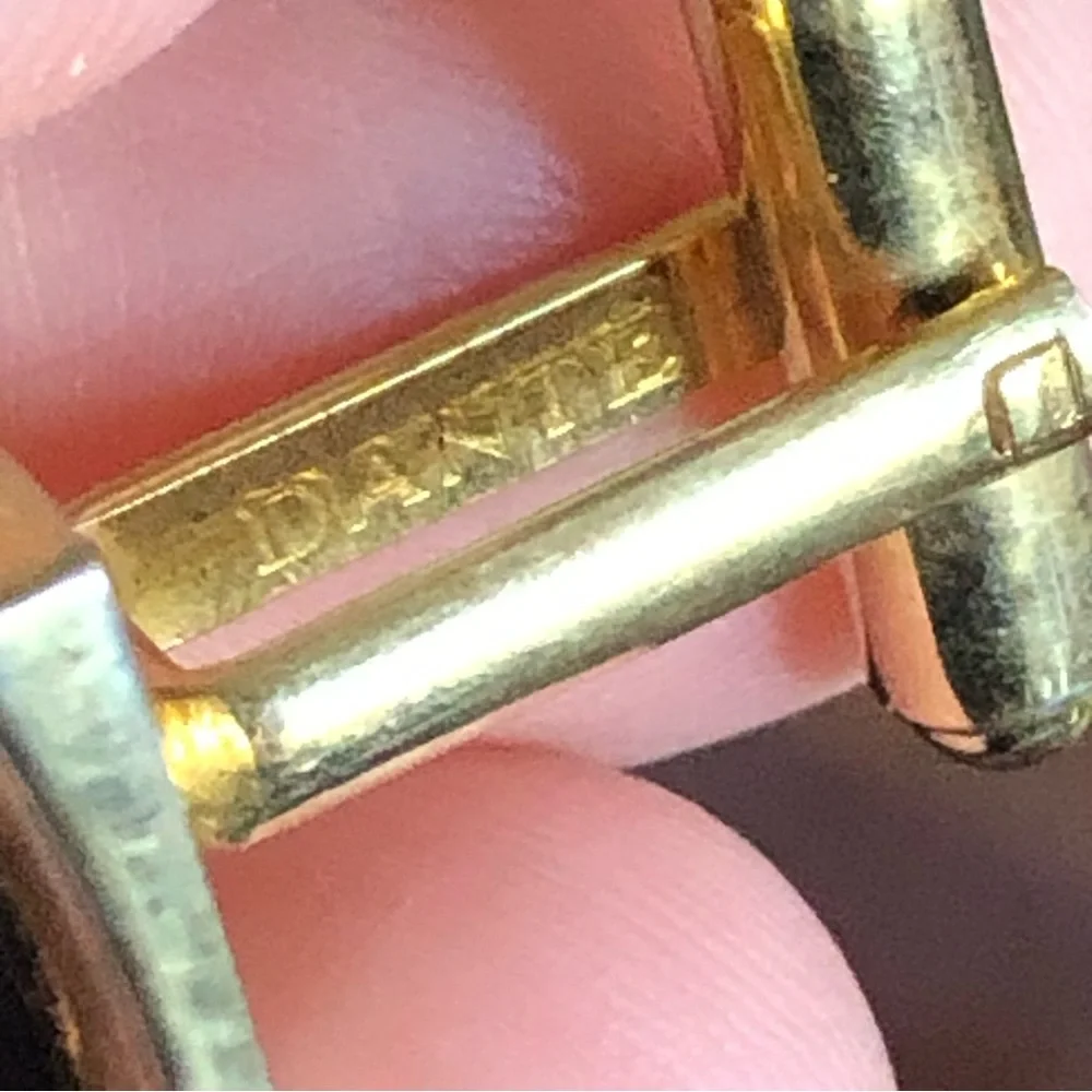 Vintage Dante emerald cut pyrope garnet cuff links